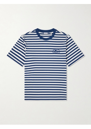Burberry - Ryan Logo-Embroidered Striped Cotton-Blend Jersey T-Shirt - Men - Blue - XS