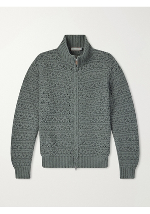 Canali - Alpaca-Blend Zip-Up Sweater - Men - Green - IT 46