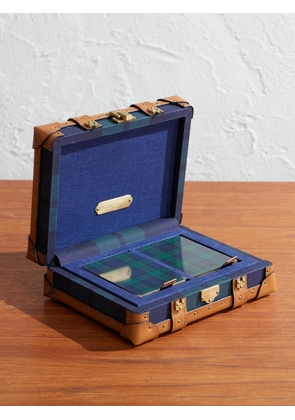 Ralph Lauren Home - Sawyer Leather-Trimmed Checked Canvas Card Set - Men - Blue