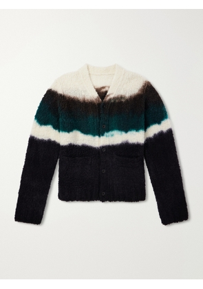 Sacai - Chusen-Dyed Wool-Blend Cardigan - Men - Black - 1