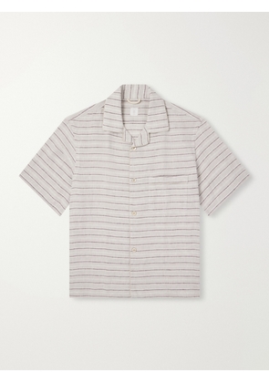 Eleventy - Striped Linen Shirt - Men - Gray - S