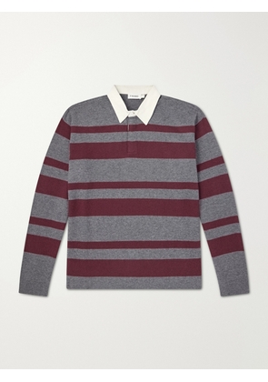 FRAME - Striped Wool and Cashmere-Blend Polo Shirt - Men - Gray - S