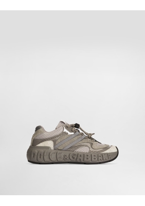 Dolce & Gabbana Dg Bounce 12 Sneakers In Split Calfskin - Man Collection Gray 36