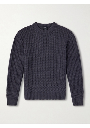 A.P.C. - Ron Ribbed Wool Sweater - Men - Gray - XS