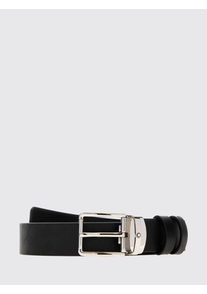 MONTBLANC Adjustable Leather Belt with Engraved Logo Metal Buckle