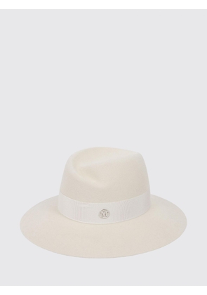MAISON MICHEL Virginie Pearl-Coloured Wool Felt Wide-Brim Hat