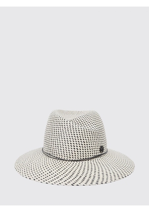 MAISON MICHEL Virginie Geometric Pattern Wide-Brim Straw Hat