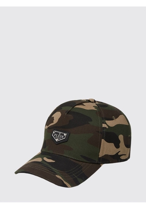 PHILIPP PLEIN Camouflage Print Cotton Baseball Cap with Contrast Logo