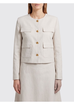 PAROSH P. A.R. O.S. H. Single-Breasted Viscose Short Blazer with Patch Pockets