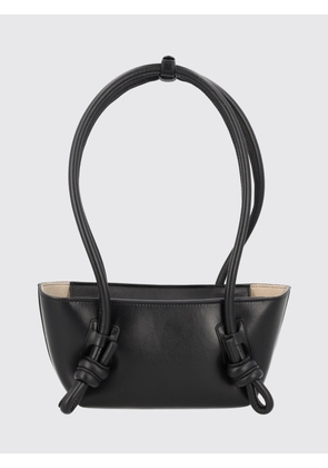 HEREU Fleca Shoulder Bag in Smooth Leather with a Flared Shape and Double Handle