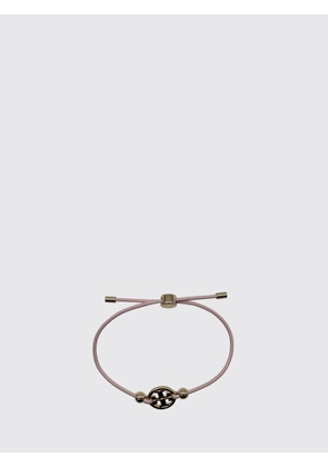 TORY BURCH Leather and Brass Bracelet with Double T Logo and Crystal
