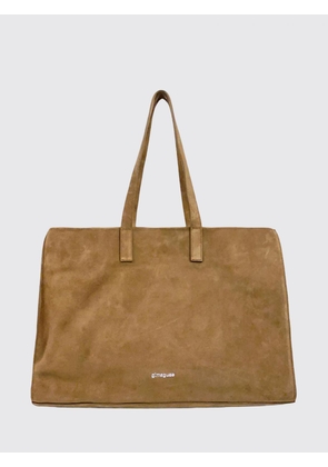 GIMAGUAS Large Leather Shopping Bag with Double Handle and Lettering Logo