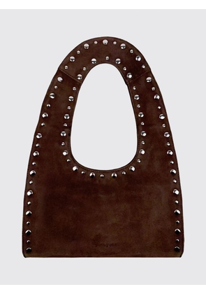 GIMAGUAS Franca Embroidered Leather Shoulder Bag with Studs and Flat Handle