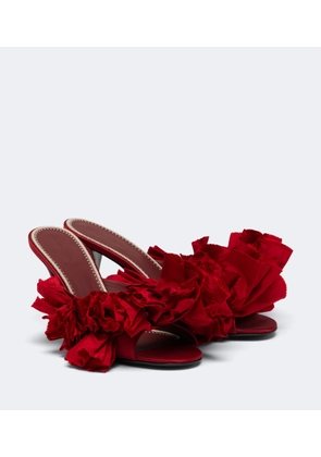 Magda Butrym Floral-applique satin mules