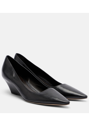 The Row Liisa leather wedges