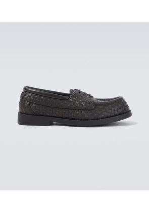 Bottega Veneta Pier Intrecciato leather boat shoes
