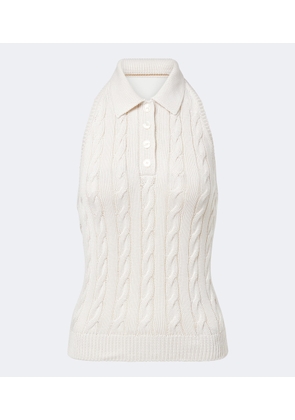 Ralph Lauren Collection Cable-knit silk top