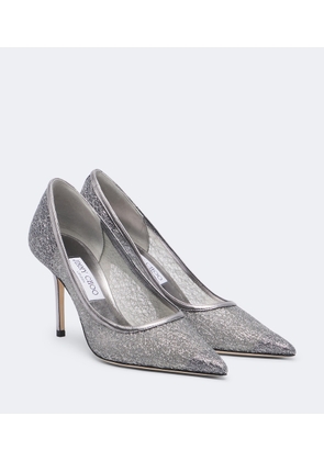 Jimmy Choo Love embroidered glitter pumps