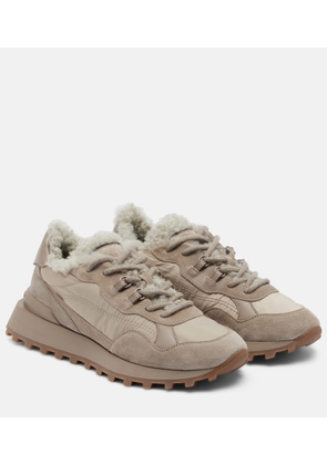 Brunello Cucinelli Shearling-trimmed sneakers