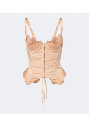 Maria Lucia Hohan Larya lace-trimmed silk-blend corset