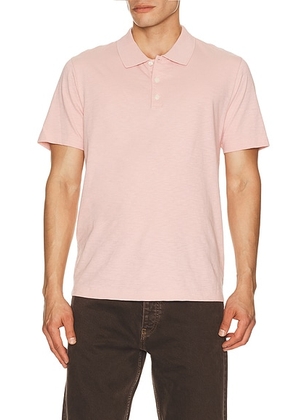 Theory Bron Polo in Chalk Pink - Blush. Size XL/1X (also in L, M, S, XXL/2X).
