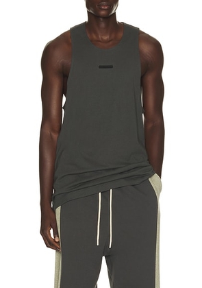 Fear of God ESSENTIALS Tank in Iron Grey - Black. Size L (also in XS, S, M, XL/1X, XXXL/3X).