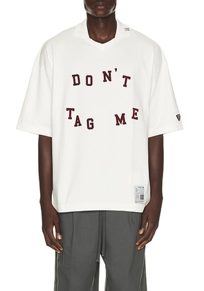 Maison MIHARA YASUHIRO Dont Tag Me Flocky Collared Tee in White - White. Size 46 (also in 48, 50, 52).