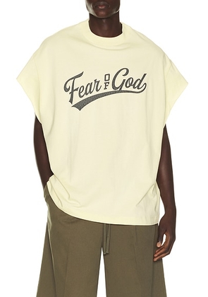 Fear of God ESSENTIALS Cut Off 90'S Shirt in Chalk - White. Size M (also in XL/1X).