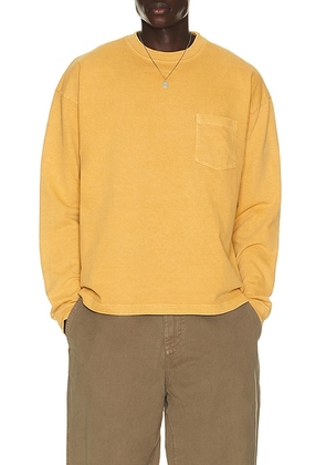 AGOLDE Lucan Long Sleeve Tee in Ochre - Yellow. Size L (also in S, XL/1X).
