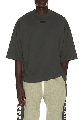 Fear of God ESSENTIALS Merch Tee in Iron Grey - Black. Size XXL/2X (also in XS, S, M, L, XL/1X, XXXL/3X).