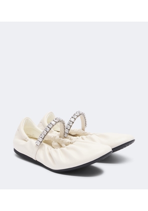 Jimmy Choo Jade embellished leather Mary Jane flats