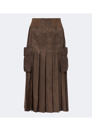 Sacai Pleated twill midi skirt