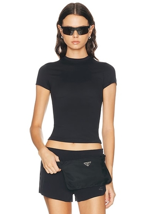 NikeSKIMS Matte Baby Short Sleeve Tee in Obsidian - Black. Size XS (also in L, M, S, XL).