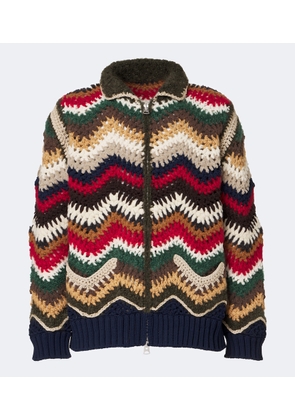 Sacai Chevron crochet blouson jacket