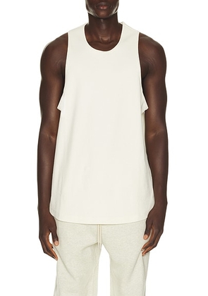 Fear of God ESSENTIALS Ribbed Essential Tank in Ivory - White. Size S (also in XS, M, L, XL/1X, XXL/2X, XXXL/3X).
