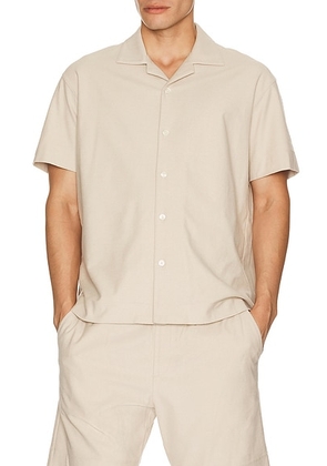 Theory Soft Terry Shirt in Warm Silver Cloud - Neutral. Size L (also in M, S, XL/1X, XXL/2X).