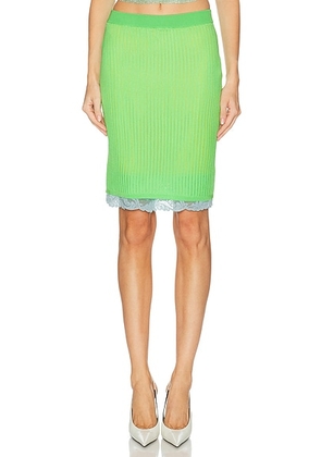 VERSACE Lace Midi Skirt in Mint - Green. Size 40 (also in 42).