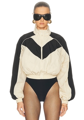 Ronny Kobo Brenton Cropped Jacket in Beige in Black - Beige. Size L (also in S, XS, M).