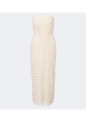 Maticevski Marigold fringed bustier gown