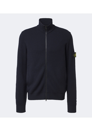 Stone Island Compass badge virgin wool zip-up cardigan