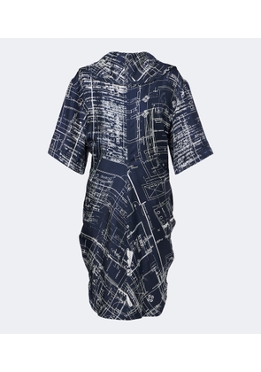 Bottega Veneta Printed silk twill midi dress