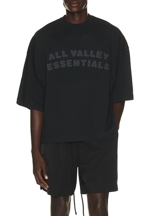Fear of God ESSENTIALS Merch Tee in Vintage Black - Grey. Size L (also in XS, S, M, XL/1X, XXL/2X, XXXL/3X).