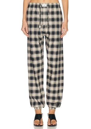 THE ATTICO Long Check Pant in Sand & Black - Black. Size 38 (also in 36, 40, 42, 44).