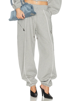 THE ATTICO Fleece Pant in Melange Grey - Grey. Size 40 (also in ).