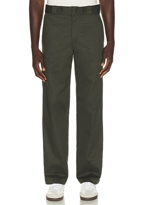 Dickies Original Fit 874 Work Pant in Olive Green - Green. Size 34x32 (also in 30x32, 32x32, 36x32, 38x32).