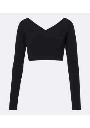 Alaia Cotton-blend crepe wrap top