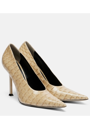 Christen Helix croc-effect patent leather pumps