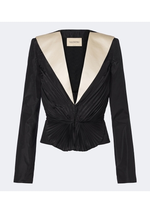 Valentino Plisse silk taffeta blazer