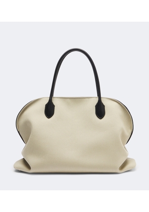 The Row Agnes 15 leather-trimmed canvas tote bag