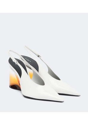 Alaia Invisible leather wedge pumps